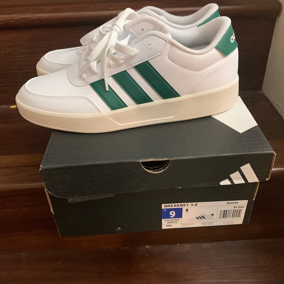 NEW Adidas Breaknet 3.0 Men's Trainers Shoes Sneaker White/Green JR3549 Size 9 - Picture 8 of 11